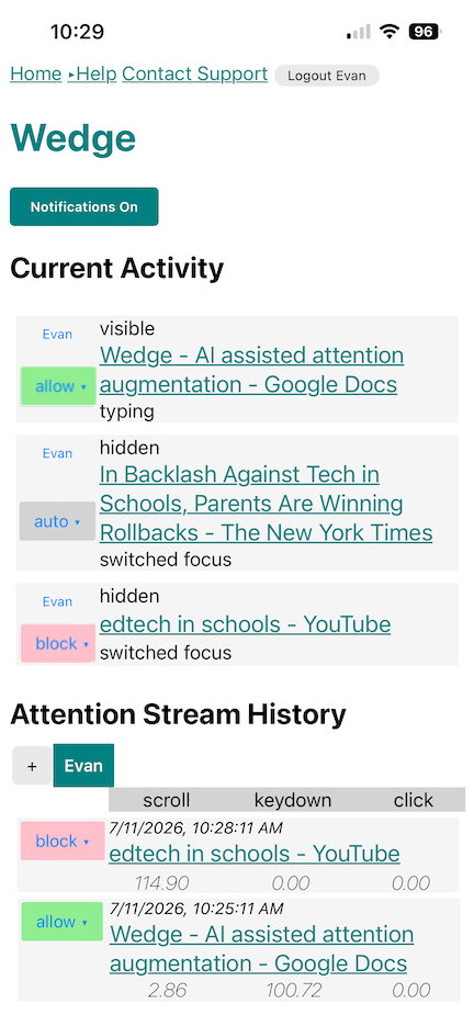 Wedge provides behvioral insights